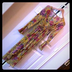 Yellow Dress with Sheer Cover